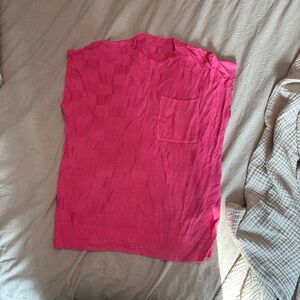 Pink Sleeveless Knit Top